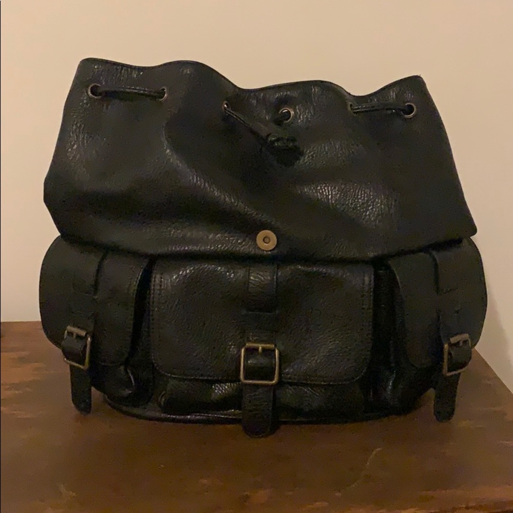 Faux leather black backpack - Picture 4 of 6